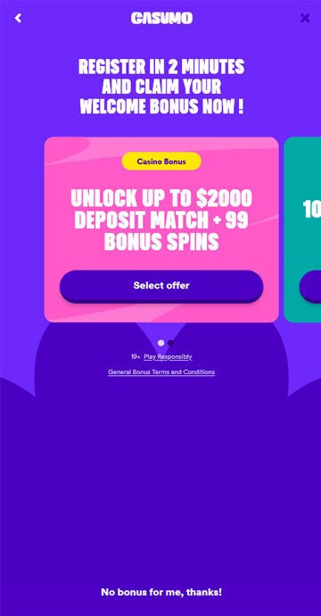 Where to enter Casumo casino promo code 2