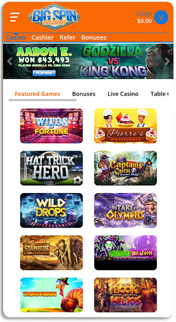 What does Big Spin Casino look like on mobile
