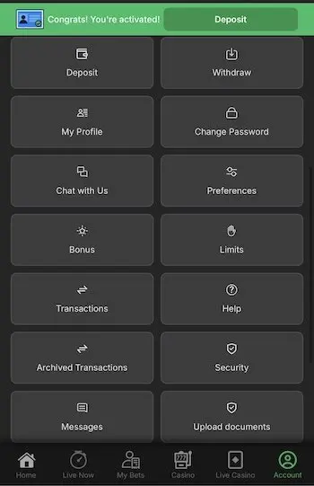 Mobile play at BET99