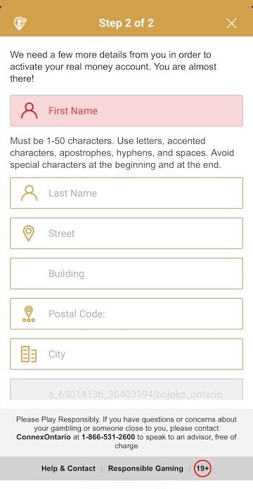 Fill in your details at Videoslots Ontario