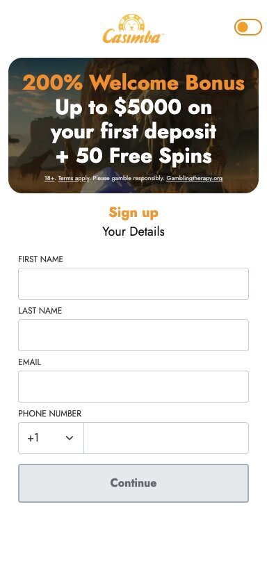 Where to enter Casimba casino promo code
