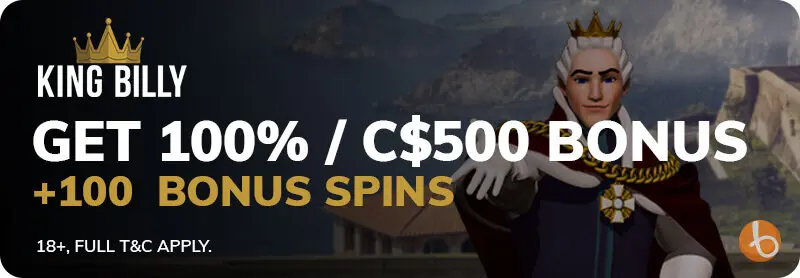King Billy first deposit bonus banner