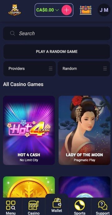 8Spin casino games