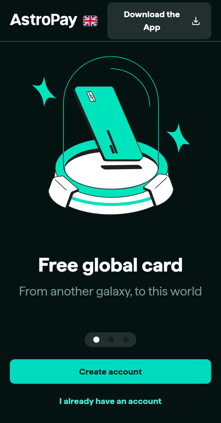 Start your account setup or download the app and set up your account there