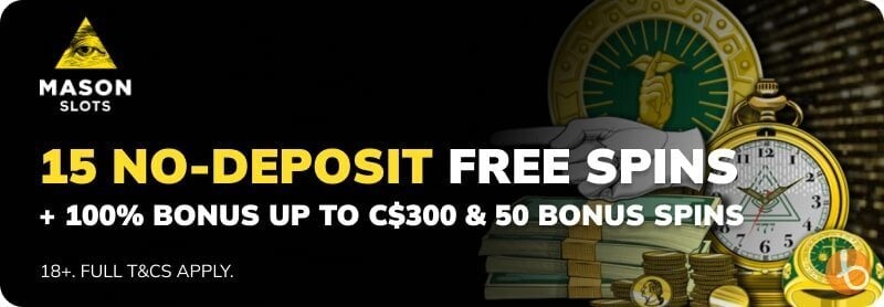 Mason Slots bonus banner