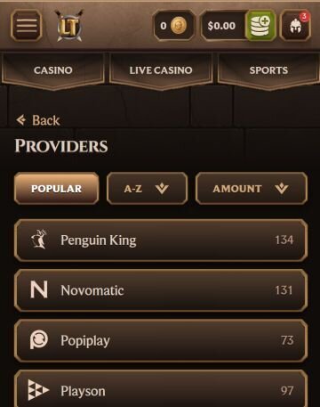 Lanista Casino games