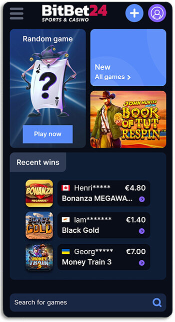 How BitBet24 Casino looks like on mobile devices
