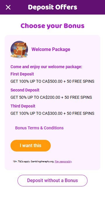 Get deposit bonus at Boo Casino