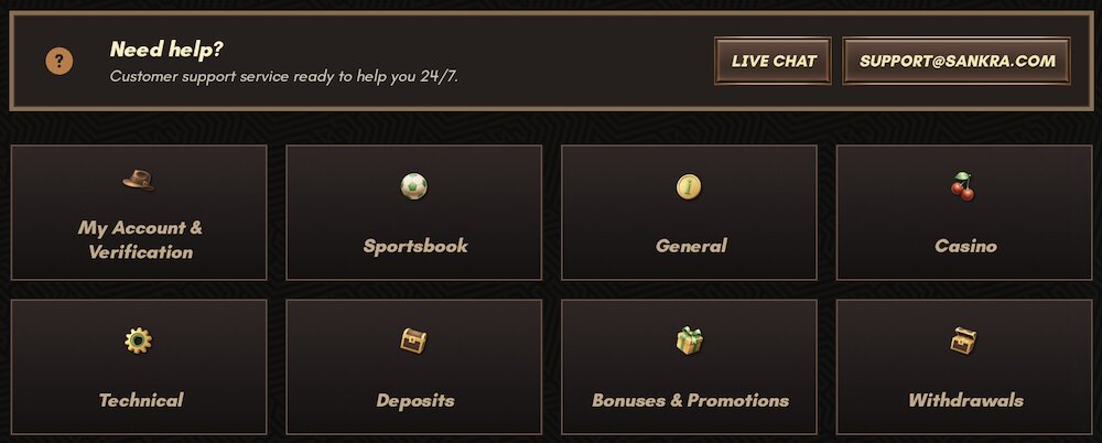Help centre at Sankra Casino