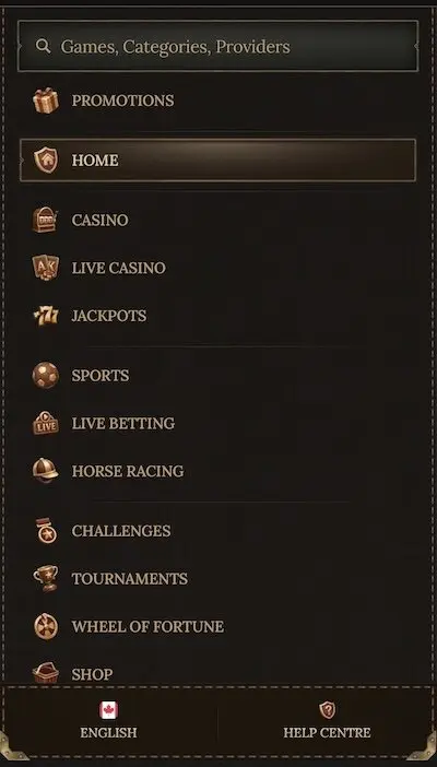 Mobile casino site at BetWest