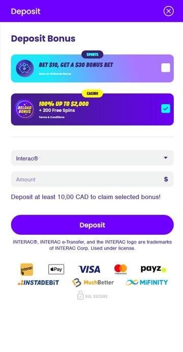 Wildz How to deposit