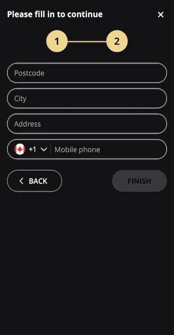 Lex Casino registration step 3