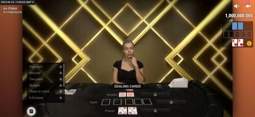 6+ Poker live casino game by BetGames