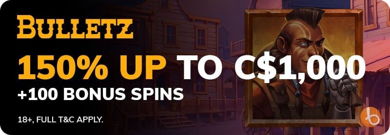 Bulletz Casino welcome bonus
