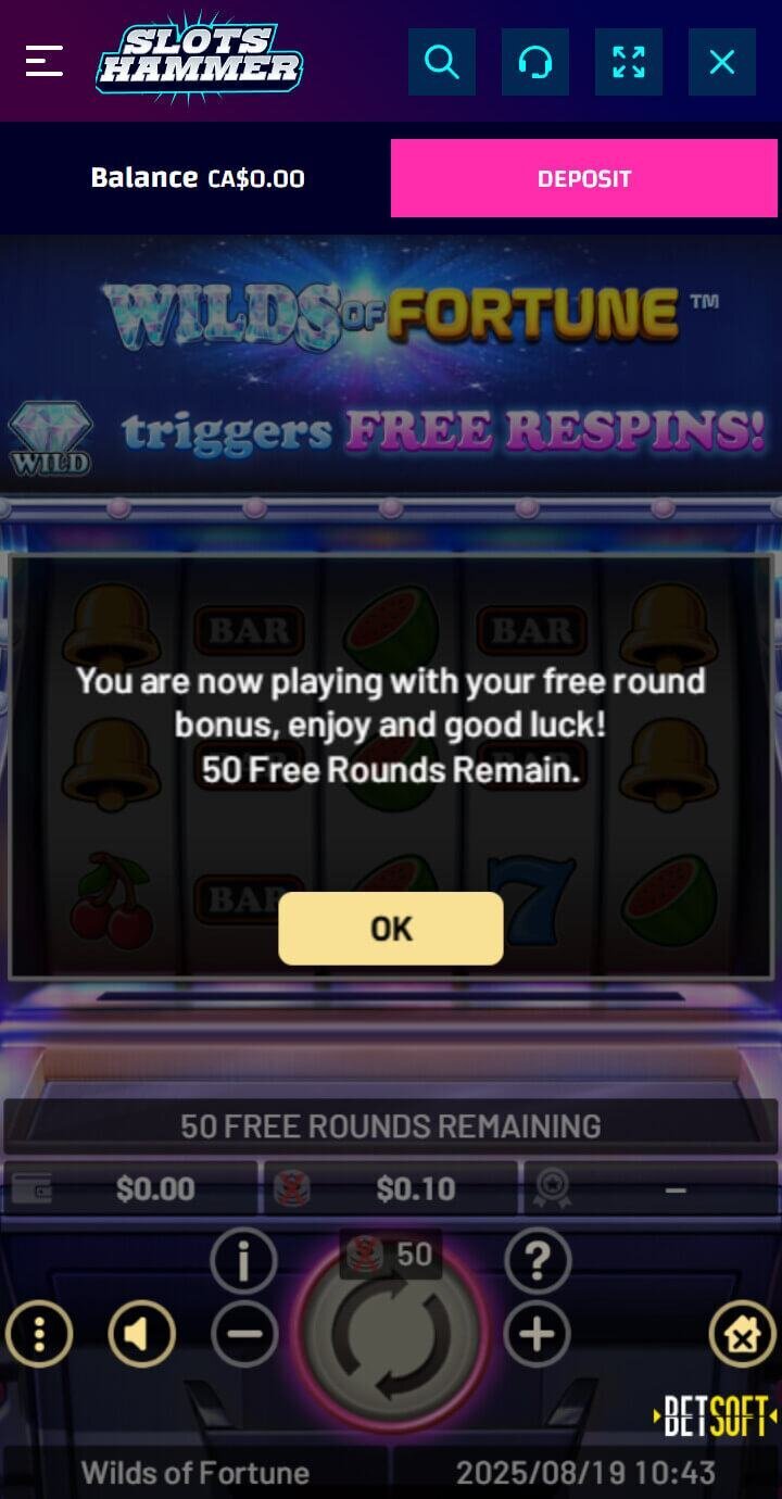 Play the free spins