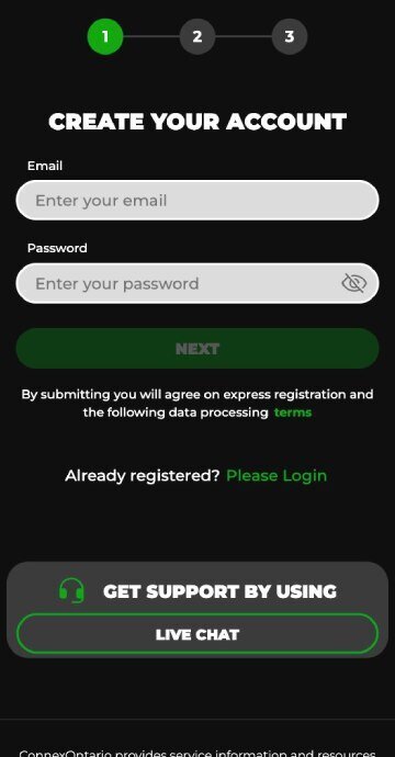 PowerPlay sign up step 1