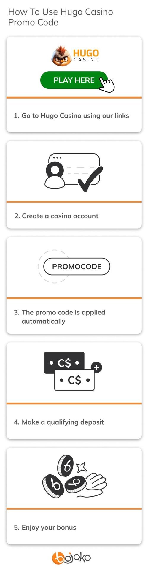 How to use the Hugo Casino promo code