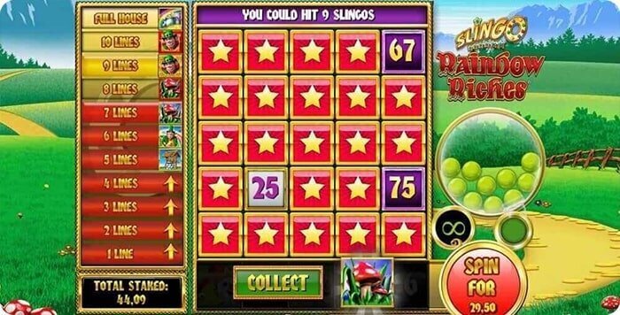 Screenshot of Rainbow Riches Slingo