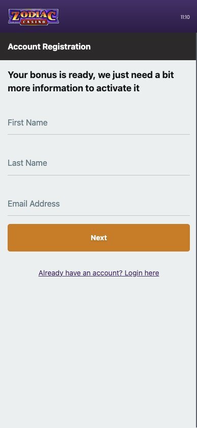 Where to enter Zodiac Casino promo code