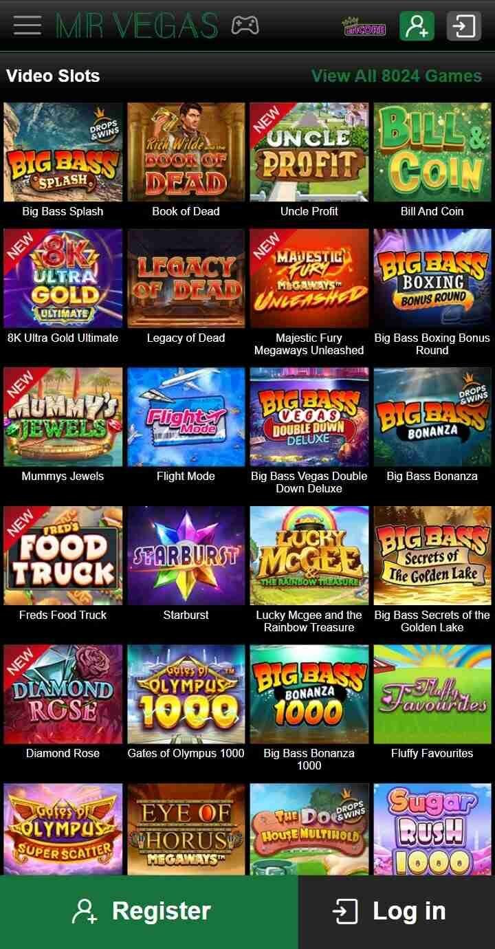 Mr Vegas game selection