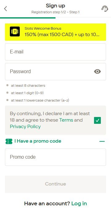 Parimatch login1