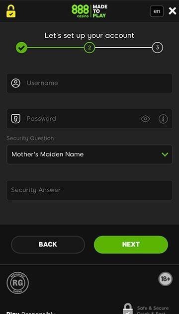 888 casino login step 2