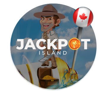 Jackpot Island Casino round design logo