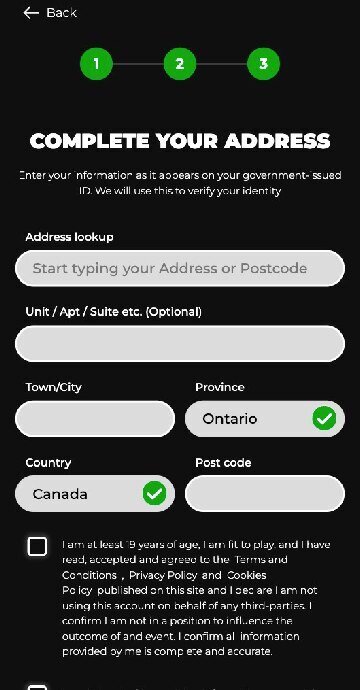 PowerPlay sign up step 3