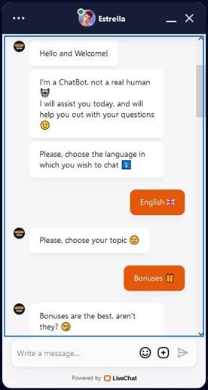 Nine Casino chatbot support is helpful