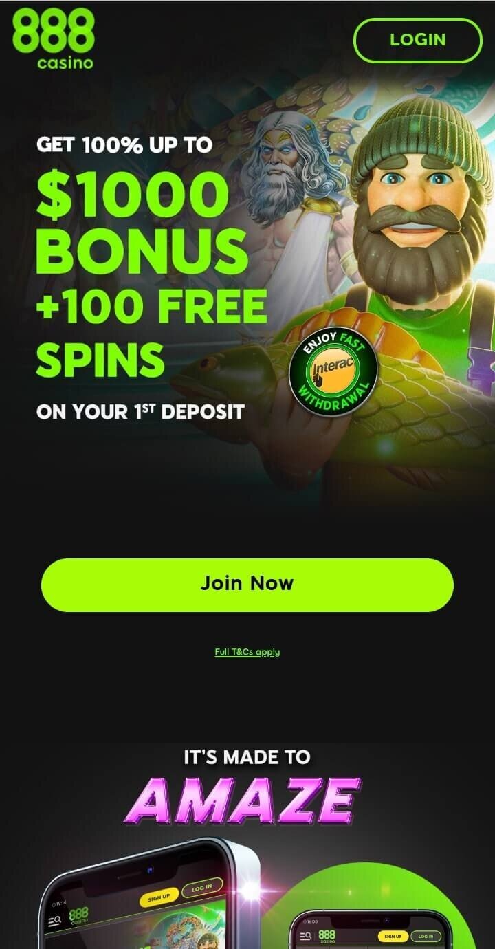 888 Casino home page