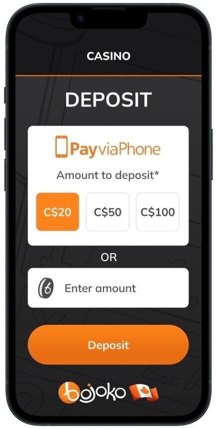 Enter the deposit amount and follow the instructions