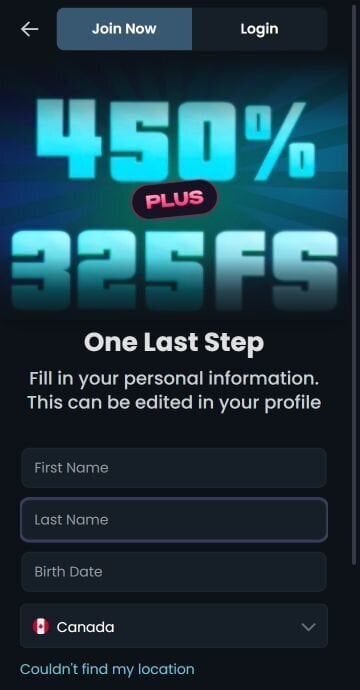 Sign up to Snatch Casino with promo code