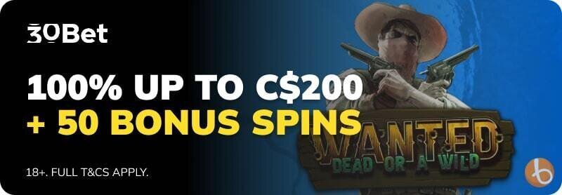 30Bet welcome bonus banner