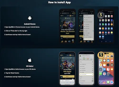 Mobile casino app at SpellWin