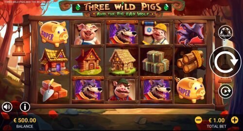 Three Wild Pigs and the Big Bad Wolf slot by Reevo