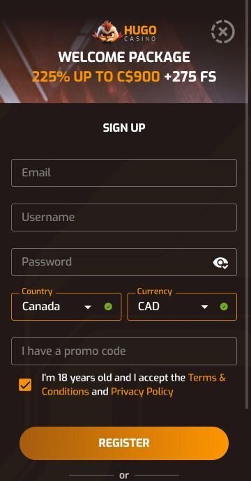 Hugo Casino registration