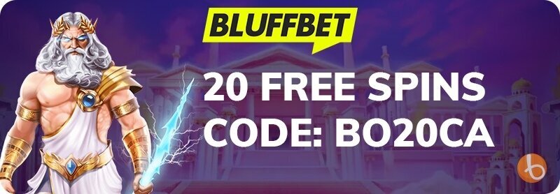 Bluffbet bonus code BO20CA