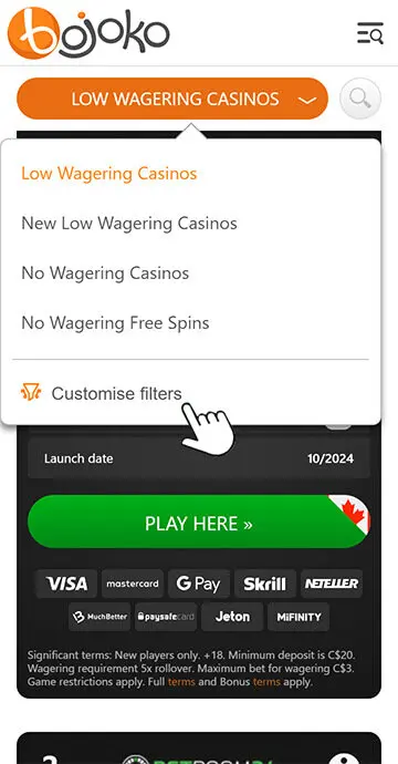 Step 1 Use our toplist and filters