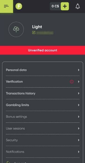 Where to enter Fresh Casino promo code step 2